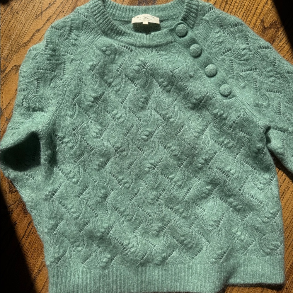 Sezane - Women's Cable Knit Sweater - sage green